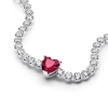 Billede af Pandora Rødt Funklende Hjerte Tennisarmbånd sølv m. cz (16-20 cm)
