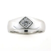 Billede af Herrering massiv, brilliant 0,30 w/vs. plade 6*6 mm., båndring 14 kt. hvg.