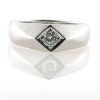 Billede af Herrering massiv, brilliant 0,30 w/vs. plade 6*6 mm., båndring 14 kt. hvg.