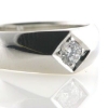 Billede af Herrering massiv, brilliant 0,30 w/vs. plade 6*6 mm., båndring 14 kt. hvg.