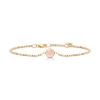 Billede af Julie Sandlau Primini Milky Rose armbånd forgyldt sølv rosa krystal