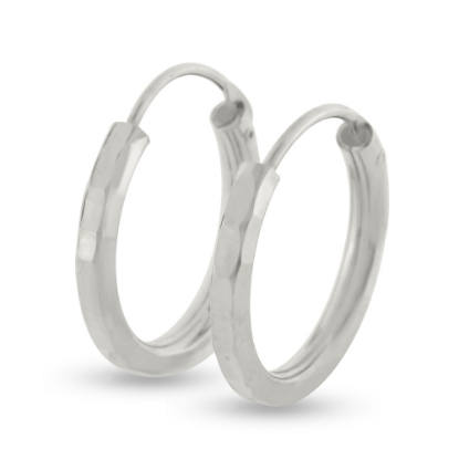 Billede af By Pind creoler med facetter sølv med vippelås 14 mm