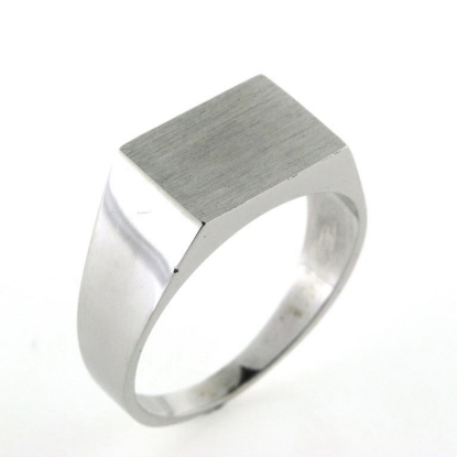 Billede af Herrering m. lukket bund m. plade 9*13mm. 925s.