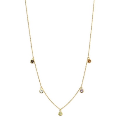 Billede af Spirit Icons Sky halskæde 14 kt. guld m. multifarvede sten 45cm
