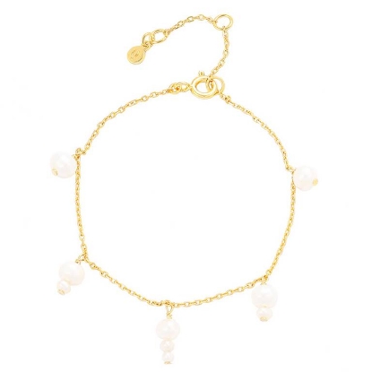 Billede af Hultquist Esther armbånd forgyldt sølv m. fvp (16+3 cm)