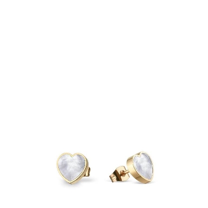 Billede af Bering Arctic Symphony hjerteøreringe stål gulddoublé m. perlemor