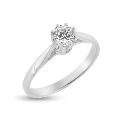Billede af Ring solitaire, 5 mm. syn. sten, 925s