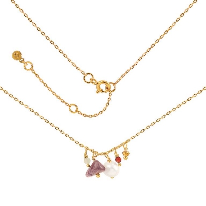 Billede af Hultquist Victoria halskæde forgyldt sølv m. ferskvandsperle (36,5 + 5cm)