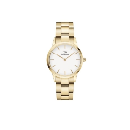 Billede af Daniel Wellington Iconic Link dameur 28 mm gulddoublé stål hvid skive