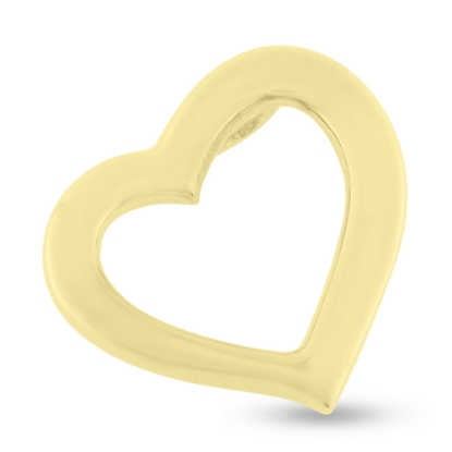 Billede af Vedhæng hjerte, åbent massivt 925s. forgyldt.overflade blank.