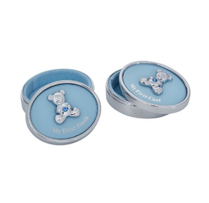 Billede af Nordahl Andersen forkromet min første tand/hårlok æsker m. bamser lyseblå