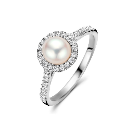 Billede af Spirit Icons Malibu Pearl ring sølv m. fvp + cz (str. 62)
