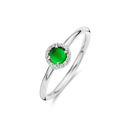 Billede af Spirit Icons Euphoria Green ring sølv m. krystal + cz (str. 50)