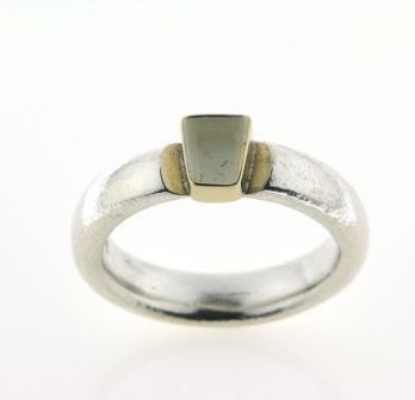 Billede af Tand ring 925 s. med 14 kt. fatning