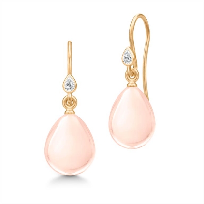 Billede af Julie Sandlau Prima Ballerina øreringe sølv forgyldt m. blush-farvet pear cut krystal