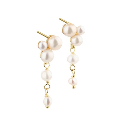 Billede af Aqua Dulce Bubbels Short øreringe forgyldt sølv m. fvp