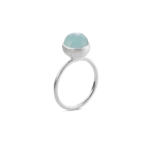 Billede af Susanne Friis Bjørner Ring sølv lyseblå krystal 8mm str. 58