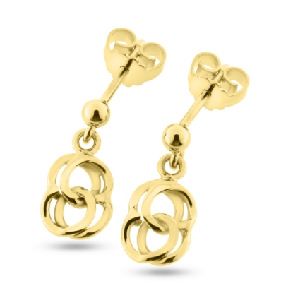 Billede af Ørehængere "Bismark" i forgyldt sølv