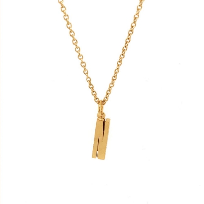 Billede af *Heiring initials vedhæng sølv forgyldt "N"