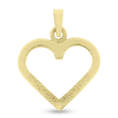 Billede af Vedhæng hjerte, åbent massivt, br. 23 mm. hj.  21 mm. 925s.forgyldt overflade sand