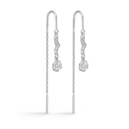 Billede af Studio Z "Tangled" øreringe sølv m. hvide cz