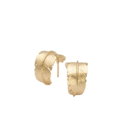 Billede af Heiring Feather creol lille sølv forgyldt