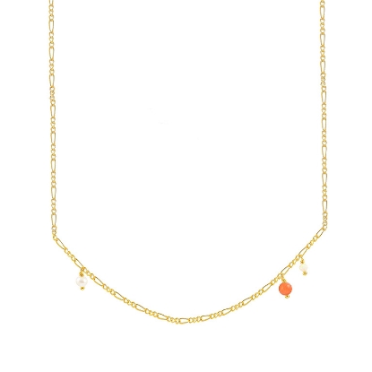 Billede af Hultquist Coral Cliff Halskæde sølv forgyldt (41+5 cm)