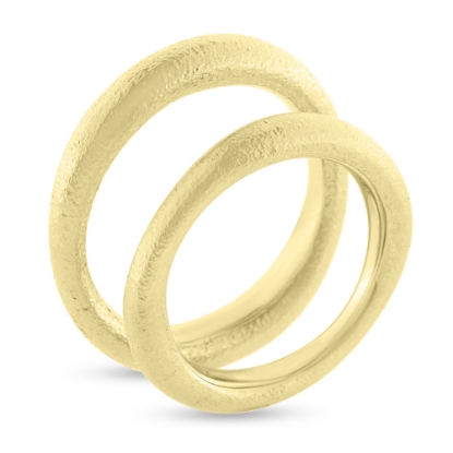 Billede af Forlovelsesringe, massiv 'bølget' hmf overflade 14 kt.