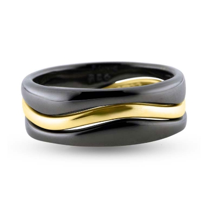 Billede af Collector ringsæt i oxyderet sølv og 8 kt. guld