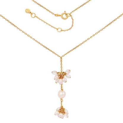 Billede af Hultquist Selma halskæde forgyldt sølv m. ferskvandsperler (40+5cm)