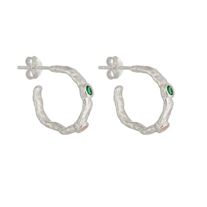 Billede af WiOGA Ulrikke øreringe sølv med zirkonia