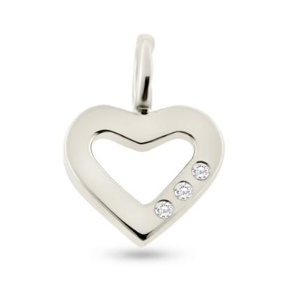 Billede af Vedhæng hjerte, brillianter 14 kt. hvg.
