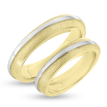 Billede af Vielses & Forl. ringe, br. 4,6 mm. 14 kt. + bånd i 14 kt. hvg. facon + 16,7 gr. (prisen er excl. guld)