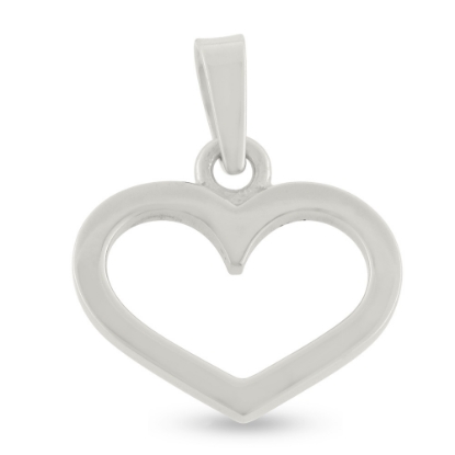 Billede af Vedhæng hjerte, åbent massivt, hj. 14 mm. 14 kt. hvg.