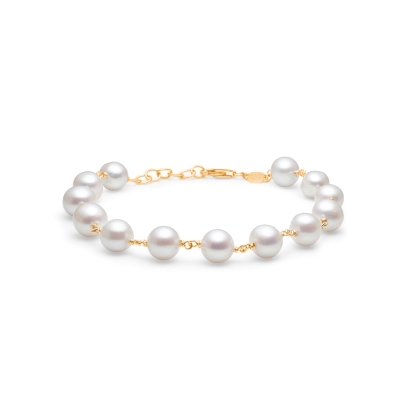 Billede af Mads Z "Treasure" armbånd 14 kt. guld m. perler (18-20cm)