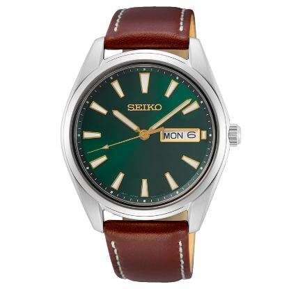 Billede af Seiko Classic herreur læderrem stålskive grøn safirglas 40mm 10ATM