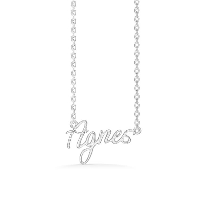 Billede af Studio Z "Name Tag - AGNES" halskæde sølv (40-45 cm)