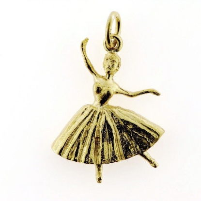 Billede af Vedhæng  "Ballet danser" strutskørt 925s. forgyldt (forgyldning vil blive slidt af ved brug !)