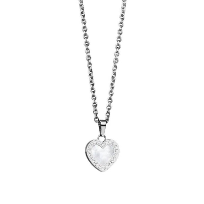 Billede af Bering halskæde Arctic Symphony poleret stål m. sten 45cm