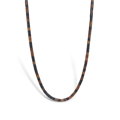 Billede af Mads Z Black Sun halskæde "Special K" sort nylon m. sølv lås (50 cm)