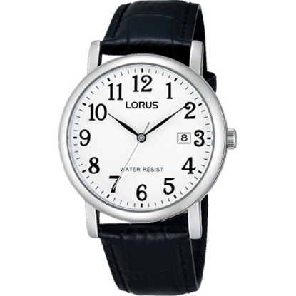 Billede af Lorus Classic herreur stål sort læderrem 3bar 37mm