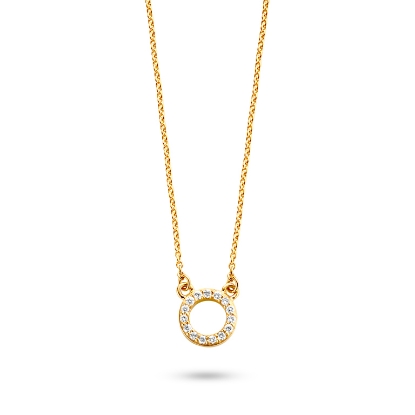 Billede af Spirit Icons Halo halskæde 14 karat guld med 0,075 ct. w/vs 45 cm.  