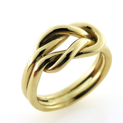 Billede af Ring, råbåndsknob 925s. forgyldt (forgyldning vil blive slidt af ved brug !) (str. 60 -69)