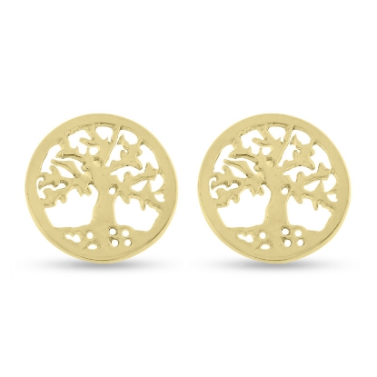 Billede af Ørestikker "Livets Træ" 925s forgyldt sølv