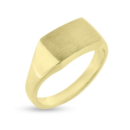 Billede af Herrering i forgyldt sølv massiv lukket