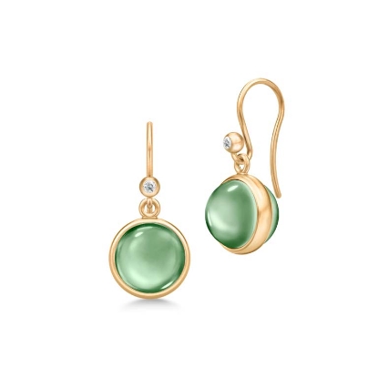Billede af Julie Sandlau Prime Green Amethyst øreringe sølv forgyldt med grøn krystal