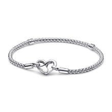 Billede af Pandora Moments Slangekædearmbånd sølv m. hjertelås (17 cm)