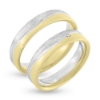 Billede af Vielses & Forl. ringe brillant 0,03 w/vs. 14 kt. + 14 kt. hvg.