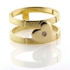 Billede af Ring, dobbelt skinne med hjerte og brill. 0,02 ct. 14 kt.