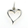 Billede af Vedhæng hjerte, åbent massivt, 925s.overflade blank